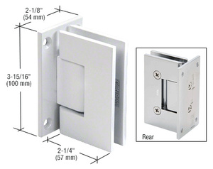 CRL All White Vienna 037 Series Wall Mount Full Back Plate Hinge