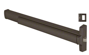 CRL 36" Jackson® Model 2095 Grade 1 Rim Latch Panic Exit Device Right Hand Reverse Bevel 'S' Strike Fits 32" to 36" Wide Door Dark Bronze Finish