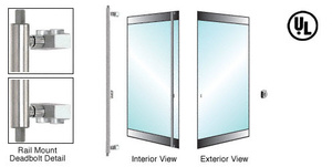 CRL-Blumcraft® Brushed Stainless Right Hand Reverse Rail Mount "Z" Exterior Top and Bottom Secured Deadbolt Handle