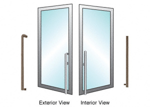 CRL-Blumcraft® Oil Rubbed Bronze Left Hand Reverse Aluminum Door Mount "KS" Exterior Dummy Handle