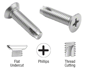 CRL P-Series Stainless Steel #10-32 x 3/4" Undercut Flat Head Phillips Top Rail Connecting Screws