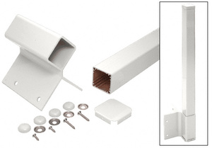 CRL Sky White 48" 200, 300, 350, and 400 Series 90 Degree Fascia Mounted Post Kit