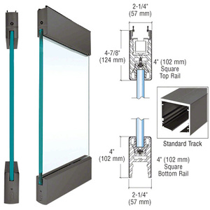 CRL Black Bronze Type 1 Standard SPS with 4" Square Rails Top and Bottom