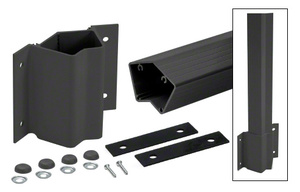 CRL 48" Matte Black Inside 135 Degree Fascia Mount Post Kit for 200, 300, 350, and 400 Series Rails