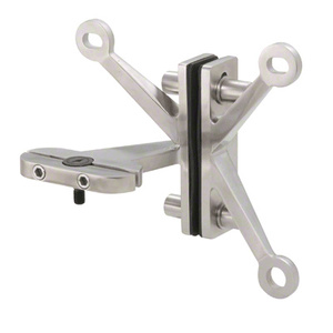 CRL Left Hand 316 Brushed Stainless Steel Three Arm Fin Mount Heavy-Duty Spider Fitting Pivot