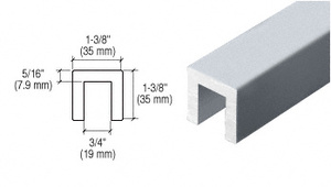 CRL-Blumcraft® Mill Aluminum 324 Series 1-3/8" x 1-3/8" Extruded Aluminum Cap Rail