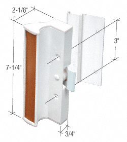 CRL White Clamp - Style Surface Mount Handle 3" Screw Holes for International Doors