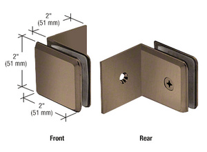 CRL Brushed Bronze Fixed Panel Beveled Clamp With Large Leg