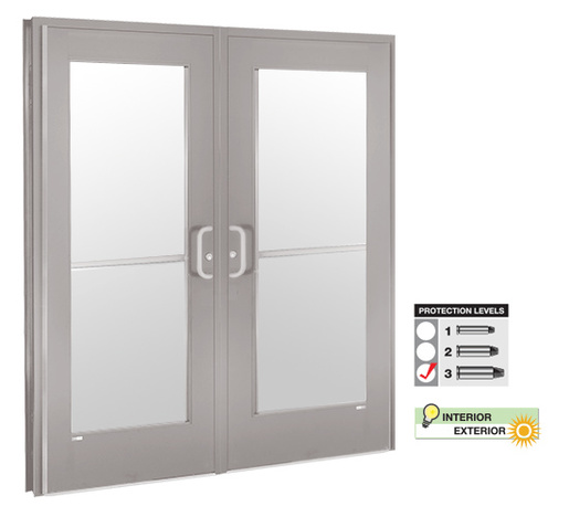 CRL Level 3 Aluminum Bullet Resistant Double Door Satin Anodized Finish