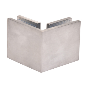 CRL Brushed Chrome Square 90 Degree Glass-to-Glass Clamp