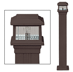 CRL Matte Bronze Decorative Cap Light for 4" x 4" Vertical Aluminum Post