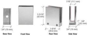 CRL Chrome Face Plate Clamp for 1/4" to 3/8" Glass