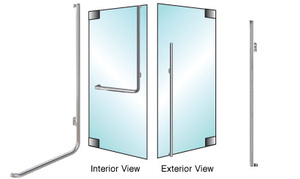 CRL-Blumcraft® Brushed Stainless Right Hand Reverse Glass Mount 'MS' Exterior Top Securing Dummy Handle