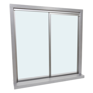 CRL Florence Satin Anodized Factory Glazed "OX" Model with 1/4" Tempered Glass Pass-Thru Assembly 36" Width 48" Height