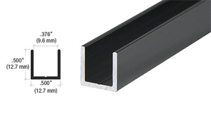 CRL Gloss Black 3/8" Single Aluminum U-Channel
