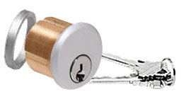 CRL Satin Anodized Keyed Cylinder for Center Lock with Deadlatch