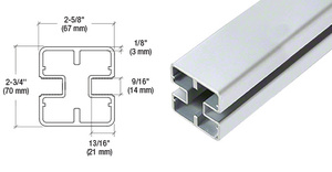 CRL Metallic Silver Heavy-Duty Windscreen Post Only - 156"