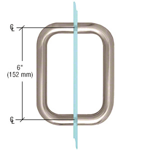 CRL Brushed Nickel 6" BM Series Back-to-Back Handle Without Metal Washers