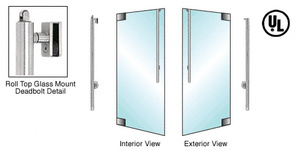 CRL-Blumcraft® Polished Stainless Right Hand Reverse Roll Top Glass Mount Cylinder/Cylinder "JS" Exterior Top Securing Deadbolt Handle