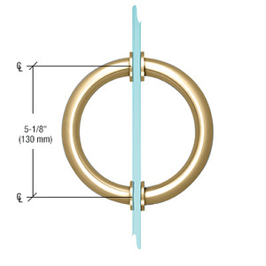 CRL Brass 5-1/8" Tubular Back-to-Back Circular Style Brass Shower Door 3/4" Diameter Pull Handles