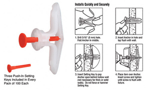 CRL Toggler® Hollow-Wall Anchors for 3/8" to 1/2"