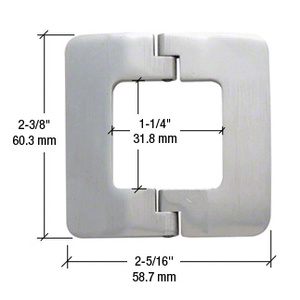 CRL UV Satin Aluminum Square Hinge - Left Hand