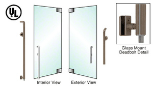 CRL-Blumcraft® Oil Rubbed Bronze Left Hand Glass Mount Cylinder/Thumbturn "P" Exterior Bottom Securing Deadbolt Handle