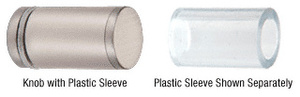 CRL Brushed Nickel Cylinder Style Single-Sided Shower Door Knob With Plastic Sleeve