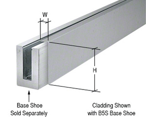 CRL Brushed Stainless 120" Cladding for B5S Series Standard Square Aluminum Base Shoe