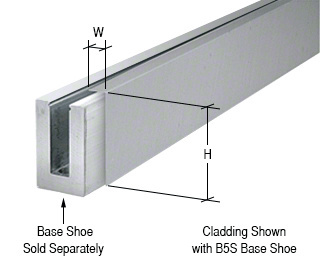 CRL Brushed Stainless 120" Cladding for B5S Series Standard Square Aluminum Base Shoe