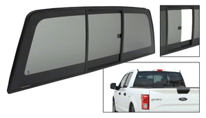CRL "Perfect Fit" 2015+ Ford F-150 Manual Tri-Vent Three Panel Slider with Solar Glass