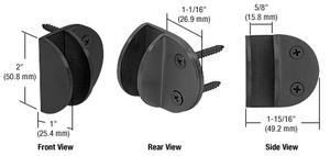 CRL Matte Black Wall Mount Round Mall Front Clamp