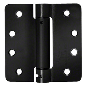 CRL 4" x 4" Black Heavy-Duty Spring Hinge - 1/4" Radius