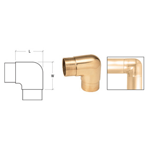CRL Polished Brass Sharp Radius Custom Angle Corner for 2" Tubing