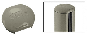 CRL Beige Gray Aluminum Windscreen System Round Post Cap for 180 Degree Center or End Posts