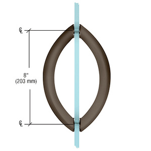 CRL Oil Rubbed Bronze 8" Crescent Style Back-to-Back Pull Handles Without Metal Washers