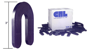 CRL Black 1/4" x 3" Plastic Horseshoe Shims
