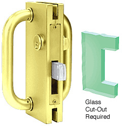 CRL Polished Brass 4" x 10" Non-Handed Center Lock With Deadthrow Latch