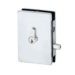 CRL Satin Anodized EUR Series Center Housed Patch Lock