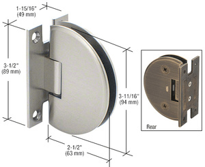 CRL Brushed Nickel Classique 037 Series Wall Mount 'H' Back Plate Hinge