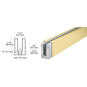 CRL Satin Brass Custom B5L Low Profile Shoe Drilled for 1/2" to 5/8" Glass