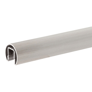 CRL 304 Grade Brushed Stainless 2" GRS™ Premium Cap Rail for 1/2" or 5/8" Glass - 120"