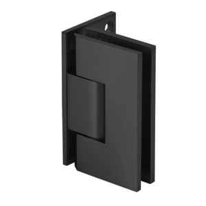 CRL Matte Black Vienna Adjustable Wall Mount Offset Back Plate Hinge