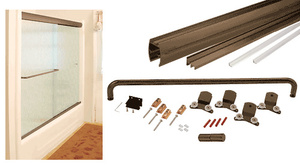 CRL Oil Rubbed Bronze 60" x 60" Cottage CK Series Sliding Shower Door Kit With Clear Jambs for 3/8" Glass