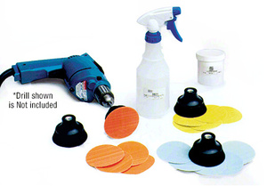 CRL 3M® Trizact® Scratch Removal Starter Kit for Curved Glass Uses 3" Discs