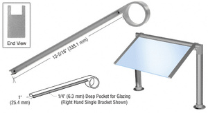 CRL Brushed Nickel Right Hand Single Faced Sneeze Guard Bracket for 2" Tubing