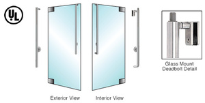 CRL-Blumcraft® Brushed Stainless Left Hand Reverse Glass Mount Keyed Access "JS" Exterior Top Securing Deadbolt Handle