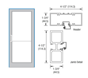 CRL-U.S. Aluminum Clear Anodized Class 1 39-1/2" x 85-3/4" Series DF800 Tubular Frame Complete (1F)