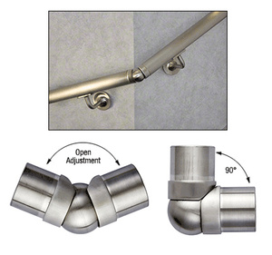 CRL Brushed Stainless Adjustable Flush Corner for 1-1/2" Tubing