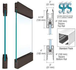 CRL Dark Bronze Type 1 Standard SPS with 4" Square Rails Top and Bottom